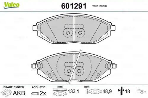 накладки VALEO 601291