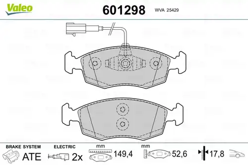 накладки VALEO 601298