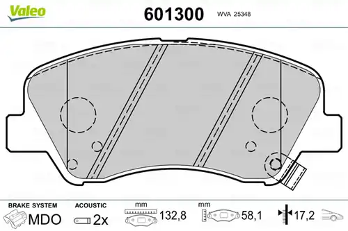 накладки VALEO 601300