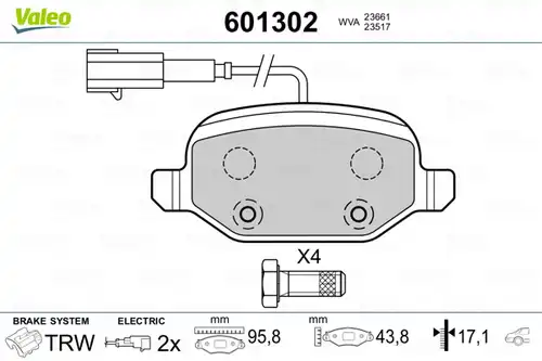 накладки VALEO 601302