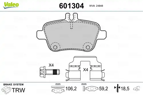 накладки VALEO 601304