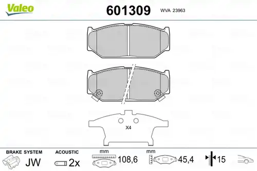 накладки VALEO 601309