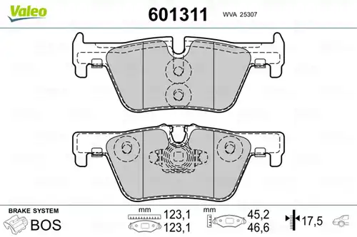 накладки VALEO 601311