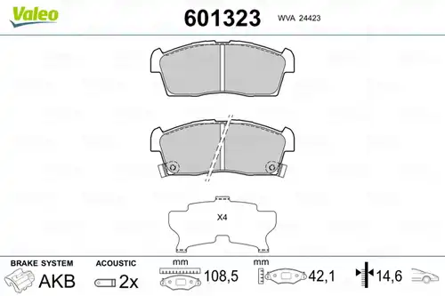 накладки VALEO 601323