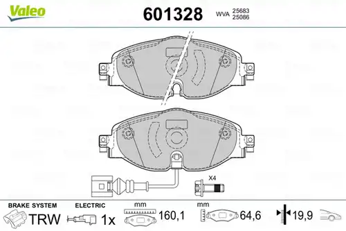 накладки VALEO 601328