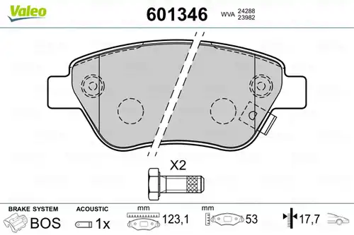 накладки VALEO 601346