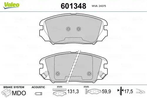 накладки VALEO 601348