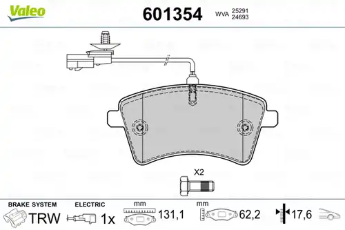 накладки VALEO 601354