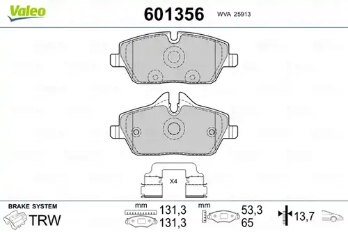 накладки VALEO 601356
