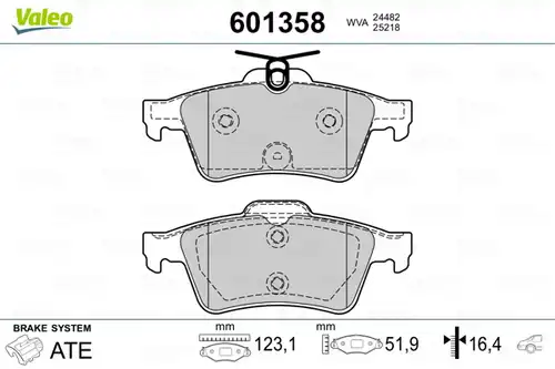 накладки VALEO 601358
