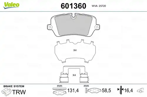 накладки VALEO 601360