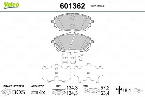 накладки VALEO 601362