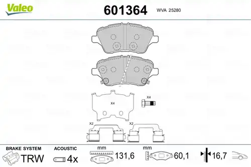 накладки VALEO 601364
