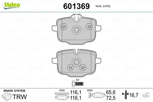 накладки VALEO 601369