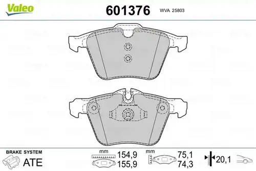 накладки VALEO 601376