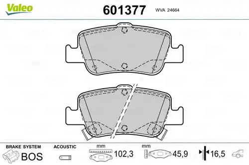 накладки VALEO 601377