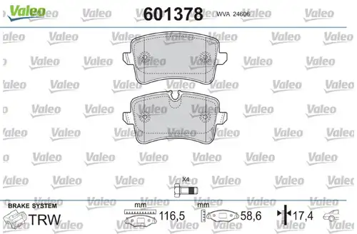 накладки VALEO 601378