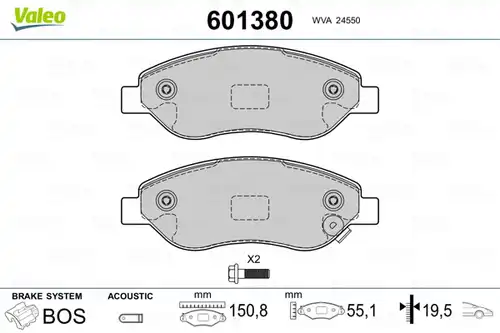 накладки VALEO 601380