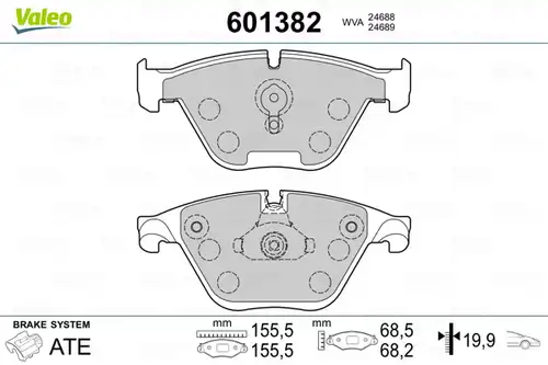 накладки VALEO 601382