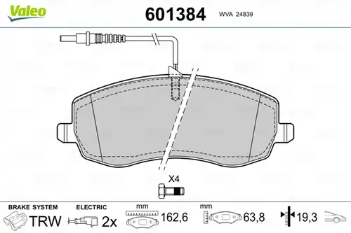 накладки VALEO 601384