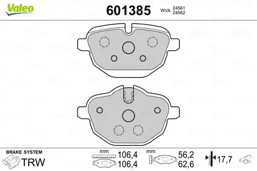 накладки VALEO 601385