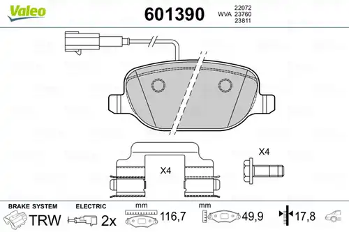 накладки VALEO 601390
