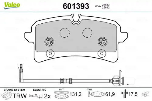накладки VALEO 601393