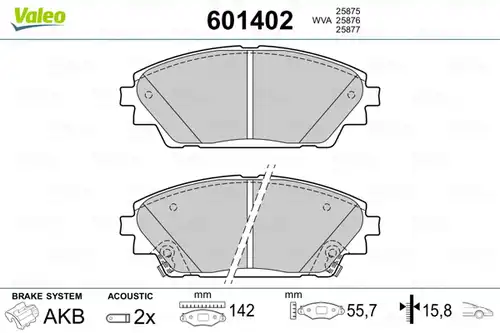накладки VALEO 601402