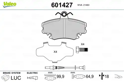 накладки VALEO 601427