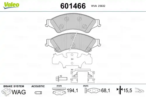 накладки VALEO 601466