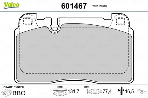 накладки VALEO 601467