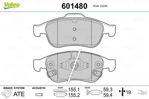 накладки VALEO 601480