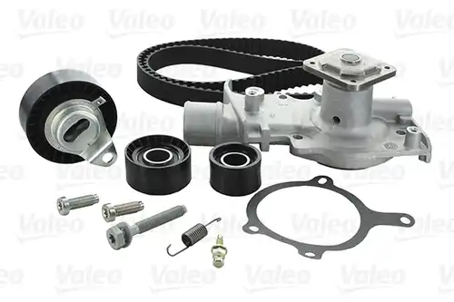 водна помпа+ к-кт ангренажен ремък VALEO 614604
