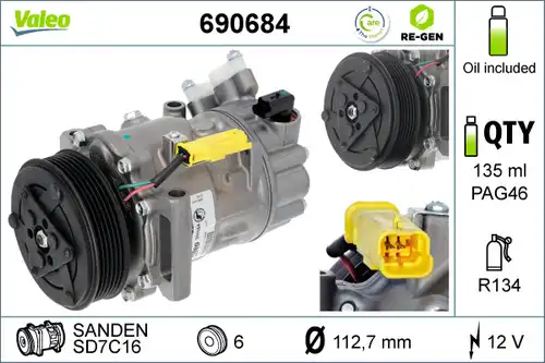 компресор за климатик VALEO 690684