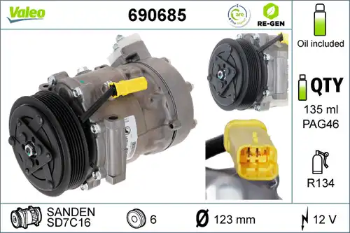 компресор за климатик VALEO 690685