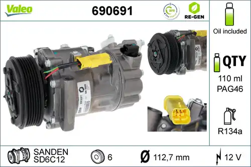 компресор за климатик VALEO 690691