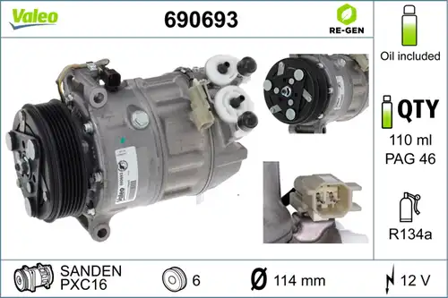 компресор за климатик VALEO 690693