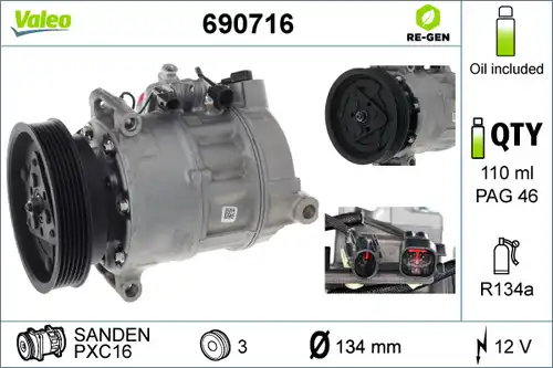 компресор за климатик VALEO 690716