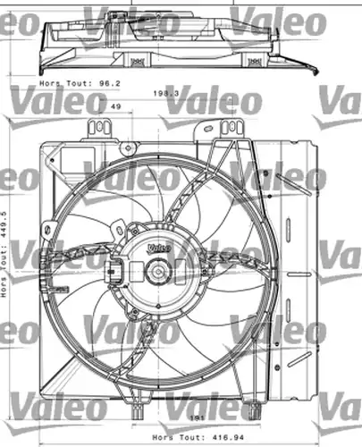 вентилатор, охлаждане на двигателя VALEO 696393
