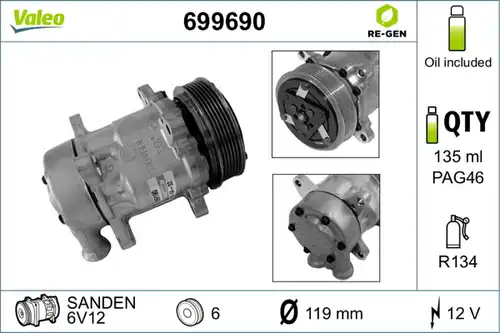 компресор за климатик VALEO 699690