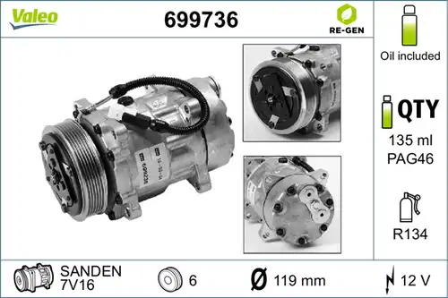 компресор за климатик VALEO 699736