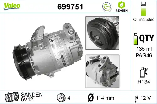 компресор за климатик VALEO 699751