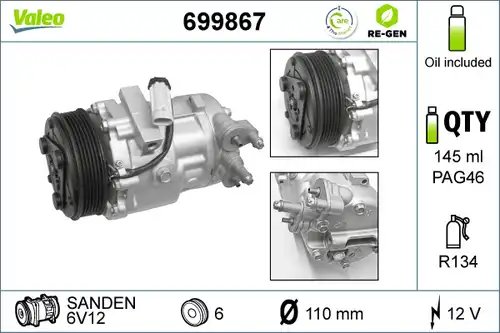 компресор за климатик VALEO 699867