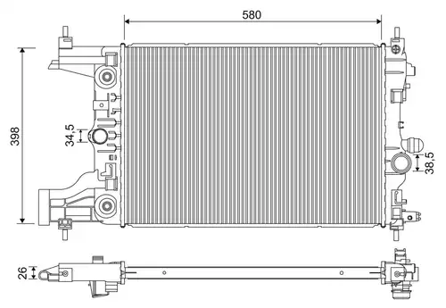 воден радиатор VALEO 701245