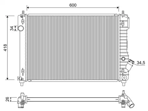 воден радиатор VALEO 701276