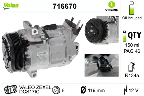 компресор за климатик VALEO 716670