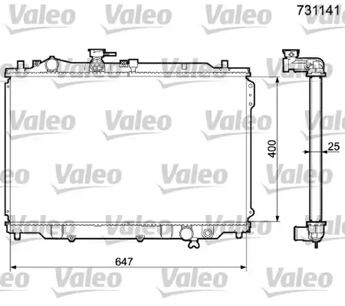 воден радиатор VALEO 731141
