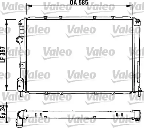 воден радиатор VALEO 731380