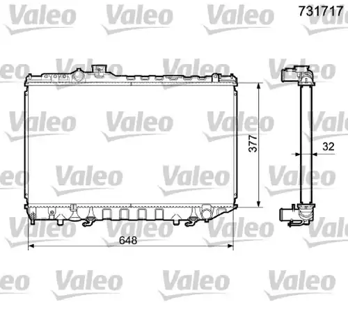 воден радиатор VALEO 731717