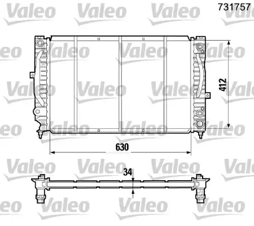 воден радиатор VALEO 731757
